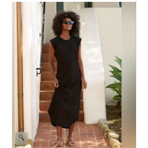 New Frank & Eileen Black Cory Vintage Muscle Tee Maxi Dress L - Picture 2 of 4